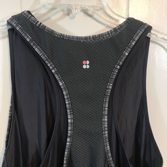 Sweaty Betty Black Space Dye Layered Active Racerback Sleeveless Tank Top XL - Picture 8 of 8